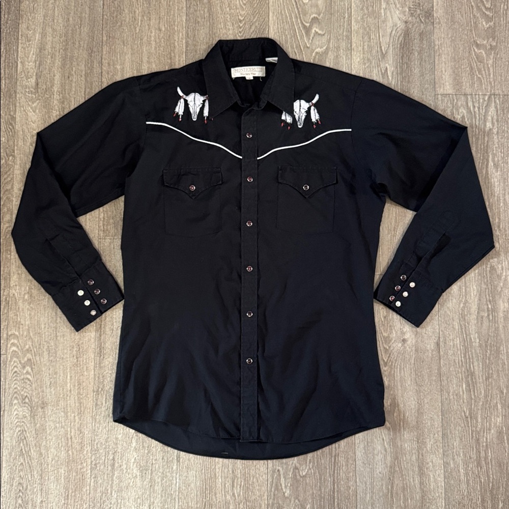Vintage Monticerutti western wear pearl snap button down shirt men’s sz M